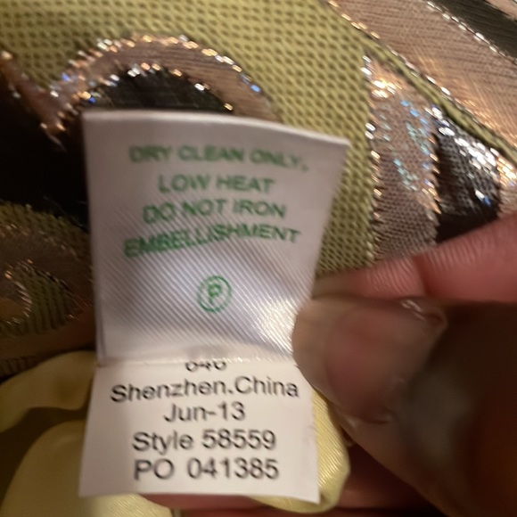 Lily Pulitzer pearl Dress Kelp Green Metallic Vintage Brocade - Picture 6 of 6